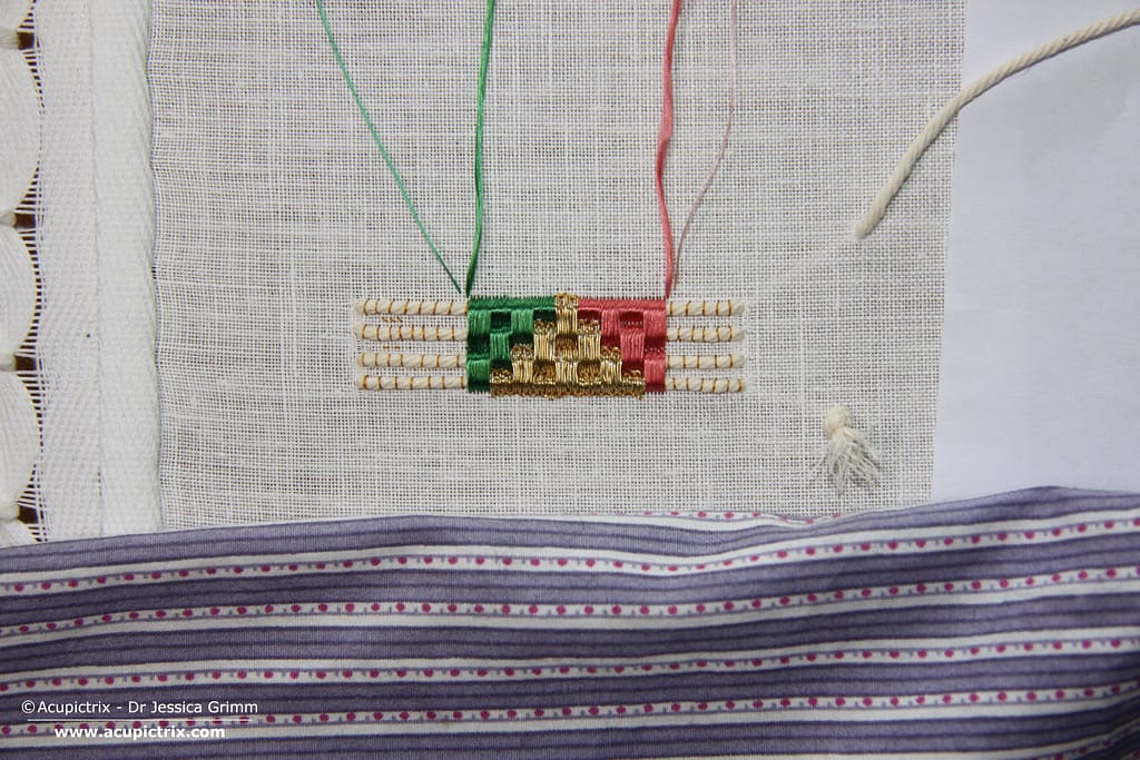 Goldwork Embroidery Tutorial - Applying silks over padding