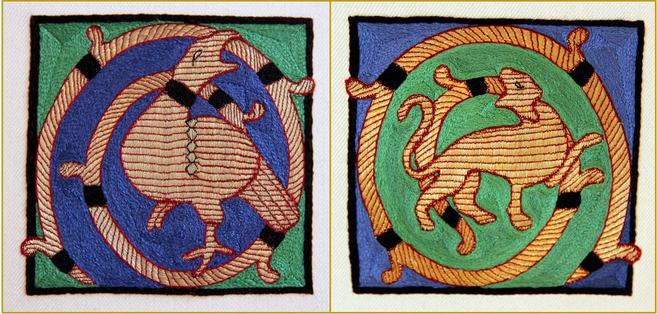 Medieval Goldwork Embroidery - 12th century goldwork embroidery from Germany. Online embroidery course.