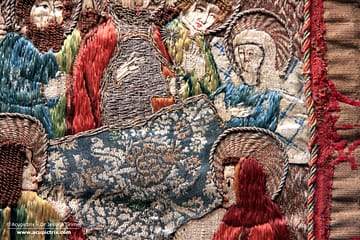 Medieval Stumpwork - Detail Dormition, Domschatz Fritzlar, Inv. Nr. 705071, around AD 1500, Germany.