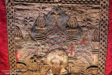 Venetian Embroidery - Detail orphrey panel with Saint Augustine, Venice 1410-1420, the Basilica of Santa Maria Gloriosa dei Frari (from the church of San Pantalon)