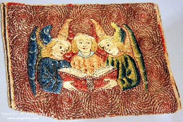 Nativity - embroidered nativity scene on an orphrey panel
