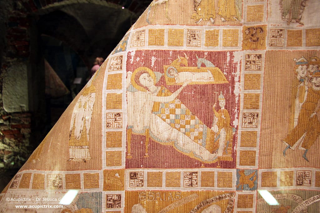 Nativity - Embroidered nativity scene on a chasuble at Sankt Paul im Lavanttal, Austria.