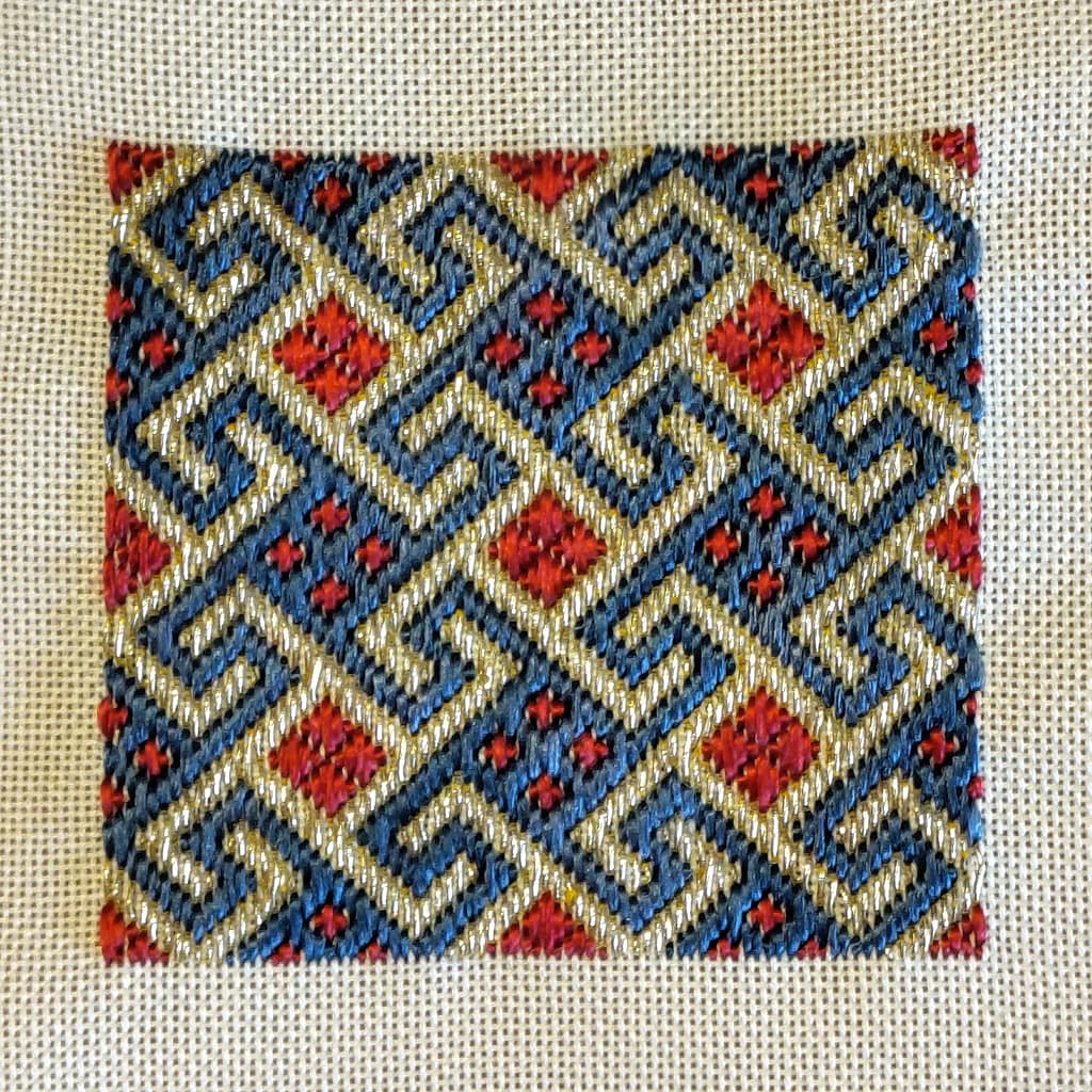 Medieval Embroidery Pattern - colourful geometric pattern