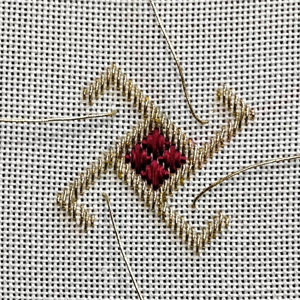 Medieval Embroidery Pattern - colourful geometric pattern