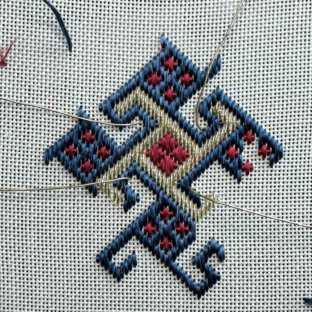 Medieval Embroidery Pattern - colourful geometric pattern