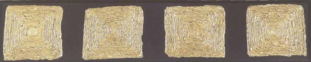 Gold threads - golden squares on a black background