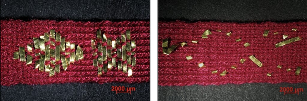Gold threads - reconstruction of a red band with golden accents