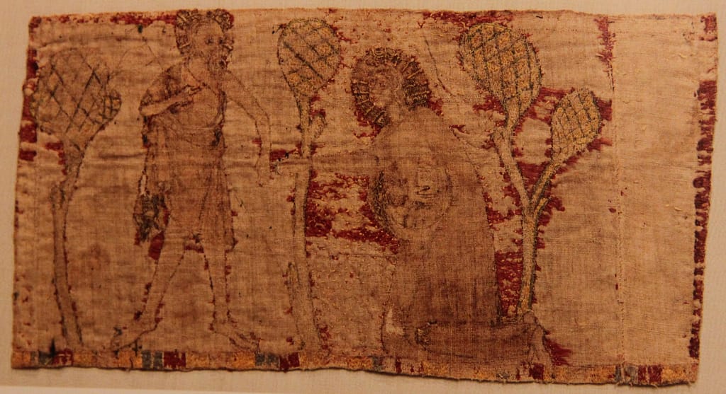 Embroidery Techniques - Noli me tangere scene on an orphrey panel at the Abegg Stiftung