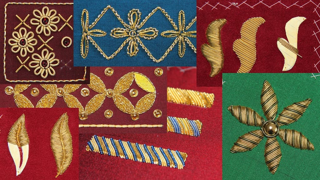 Imperial Goldwork Course embroidery samples