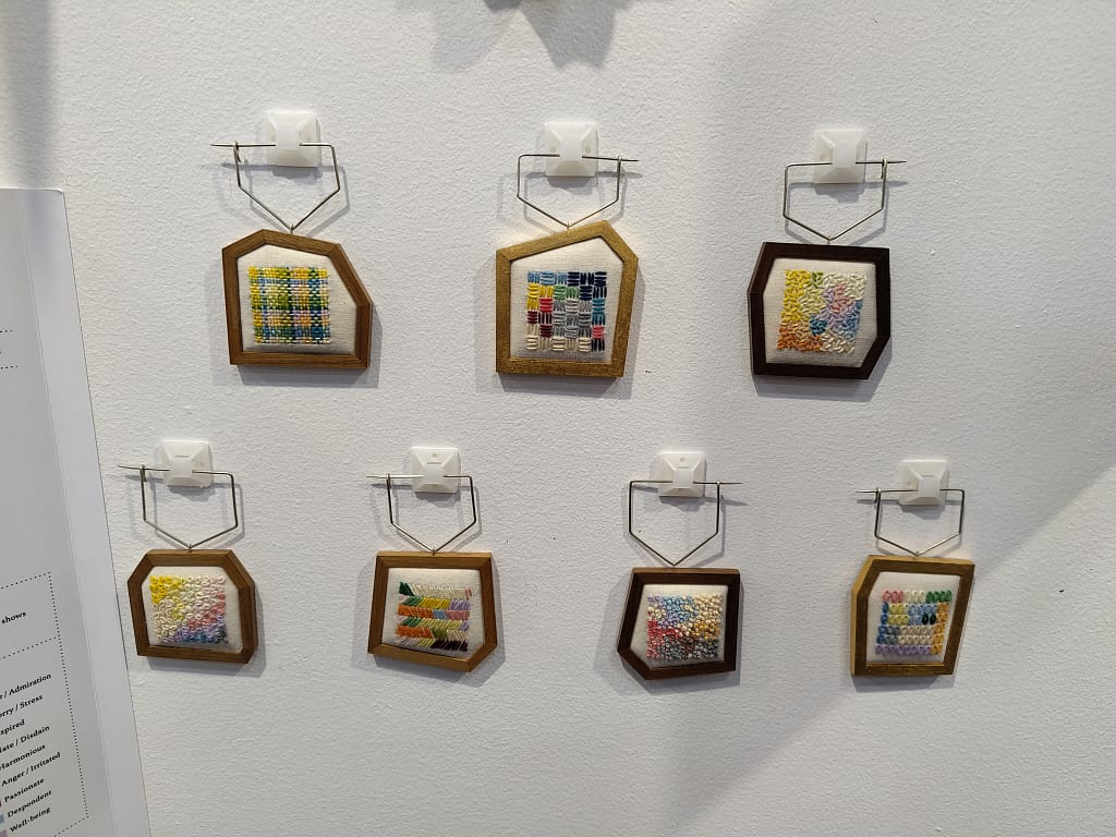 Jewelry Code - Norea Persdotter Wallström, embroidered brooches.