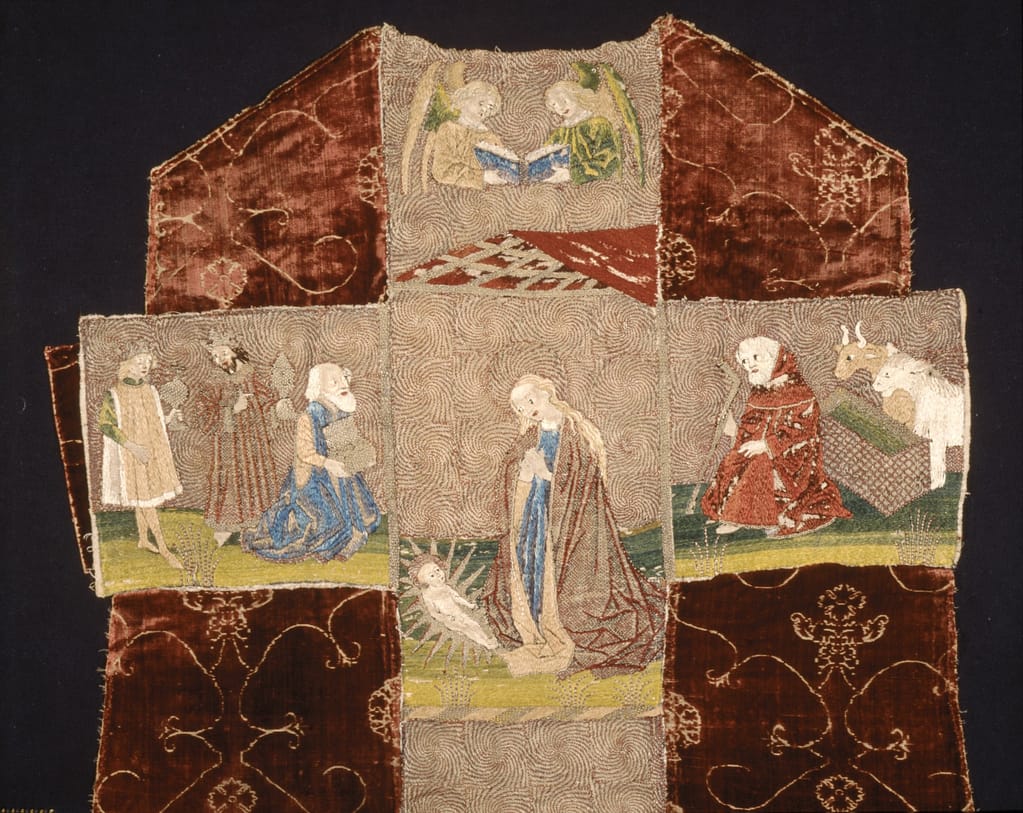 Nativity - embroidered nativity scene on a chasuble