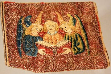 Nativity - embroidered angels as part of the nativity