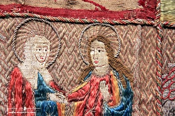 Medieval Stumpwork – Detail Visitation, Domschatz Fritzlar, Inv. Nr. 705071, around AD 1500, Germany.