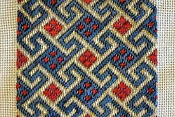 Medieval Embroidery Pattern - colourful geometric pattern