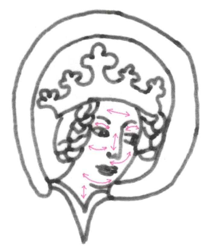 Embroidery Tutorial - pattern drawing of female head