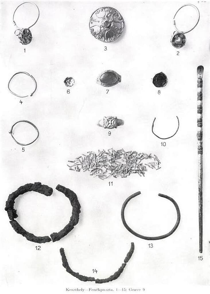 Golden tubes - black and white picture of archaeological finds