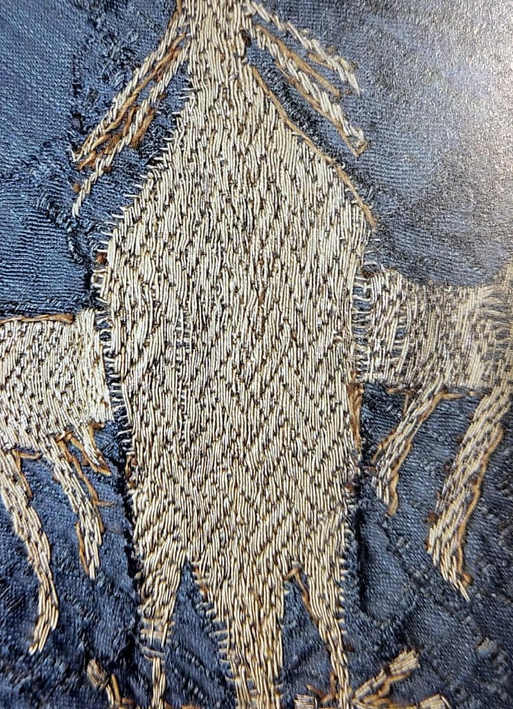 Halberstadt - detail of the embroidery on a blue chasuble