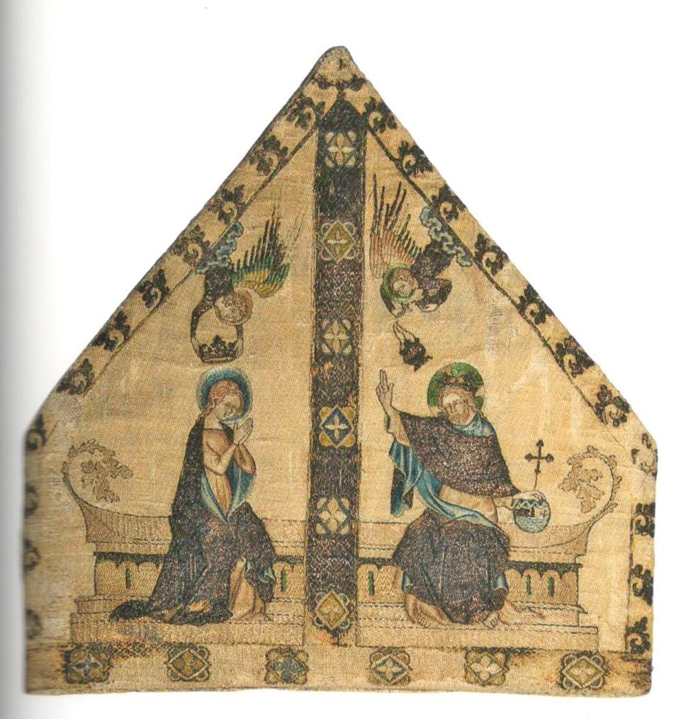 Jean le Noir - Embroidered mitre on display in the museum.